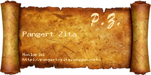 Pangert Zita névjegykártya